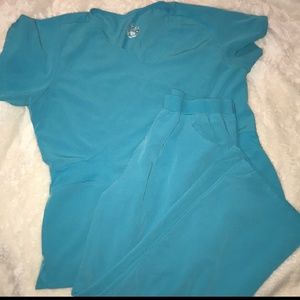 Jockey teal XL scrub set